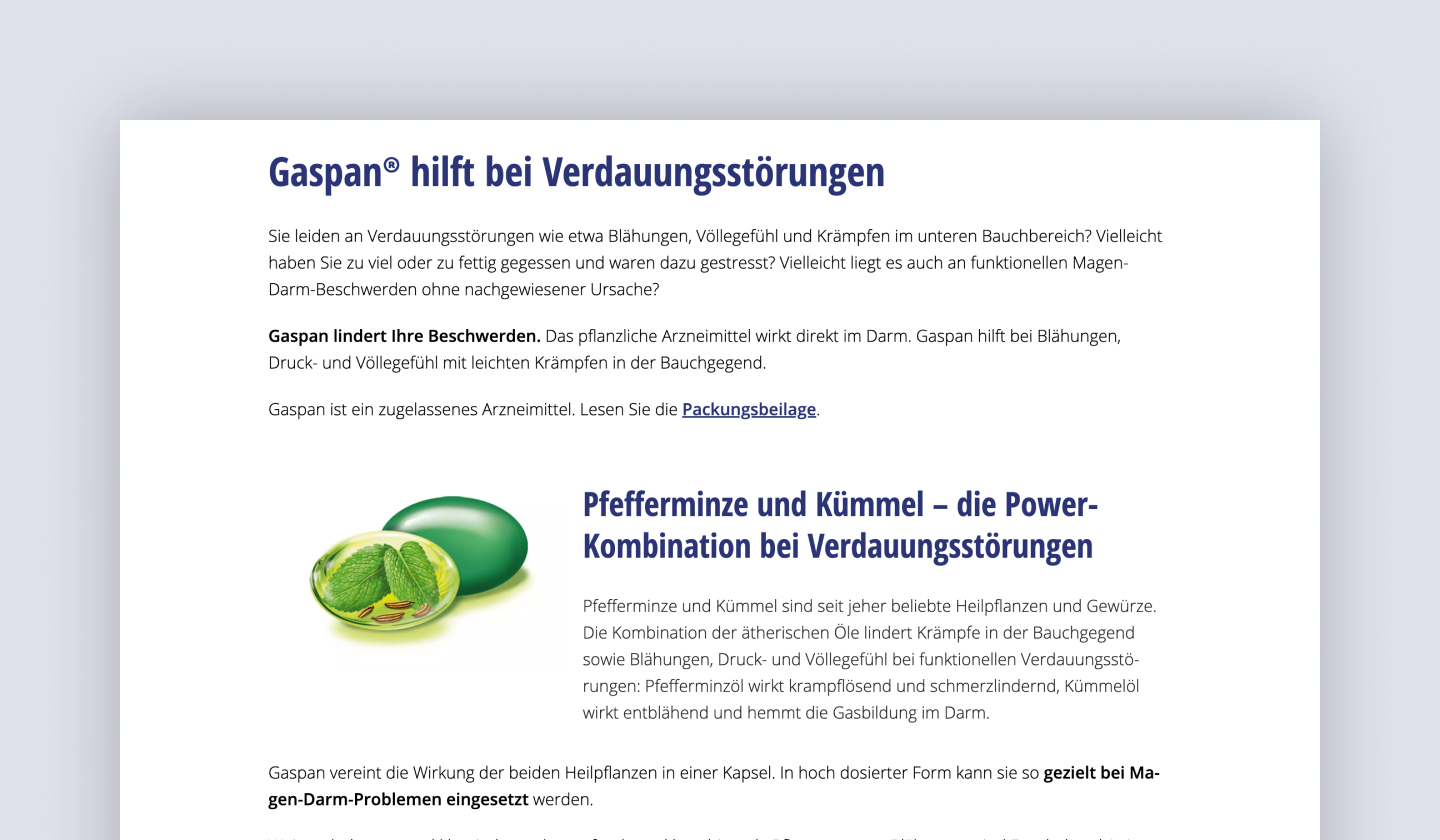 Page displaying detailed product information.