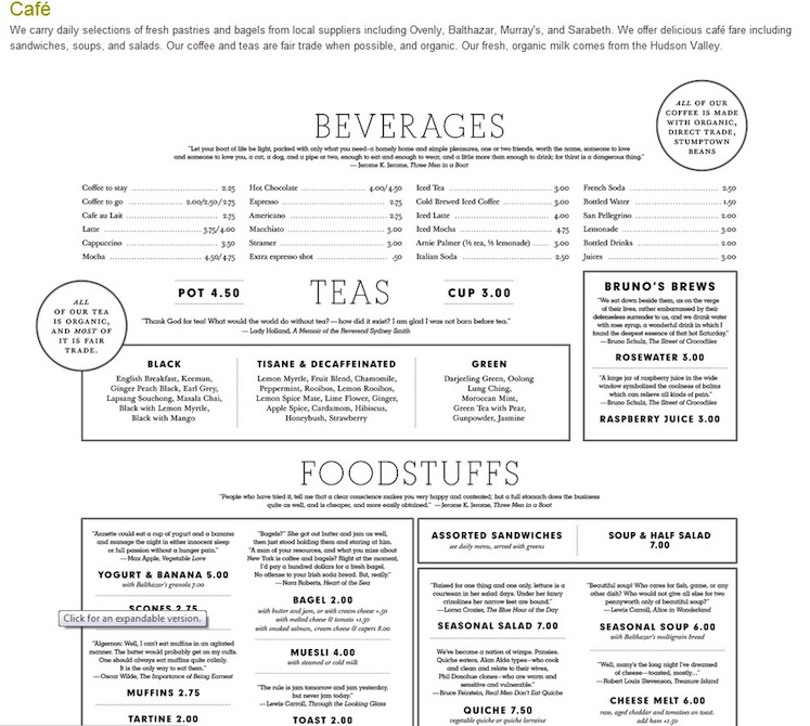 McNally Jackson Cafe