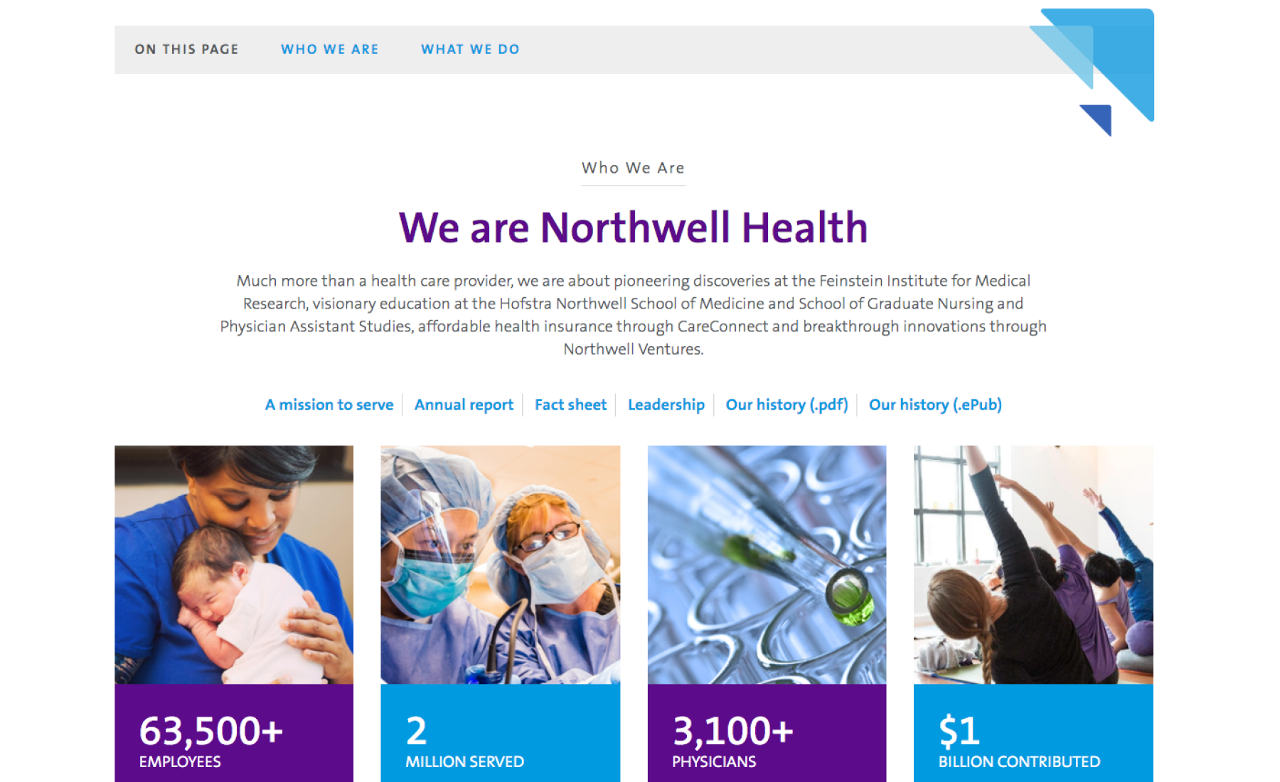 Northwell Health Card Component - In Page