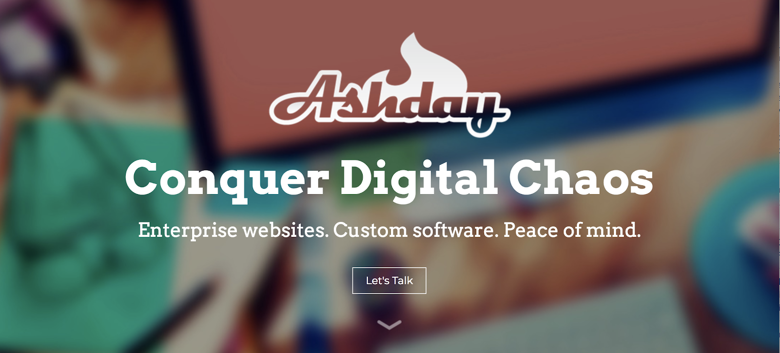 Ashday.com homepage intro pod example