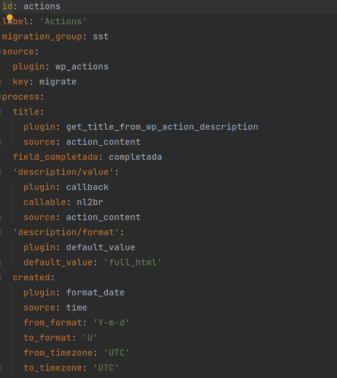 Migration code