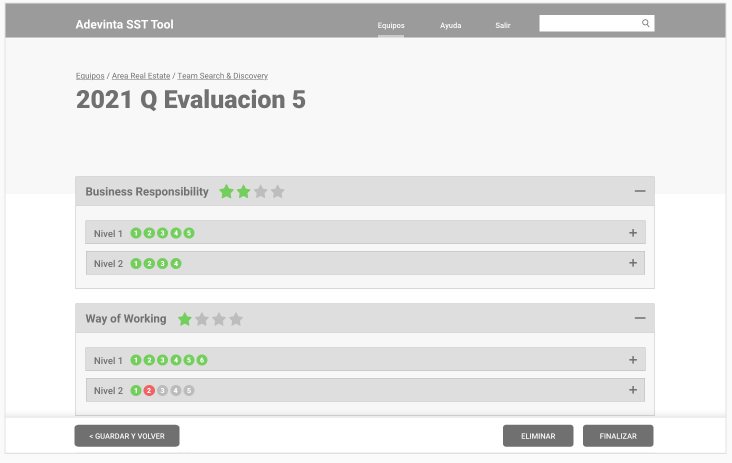 Frontent - evaluation - wireframes