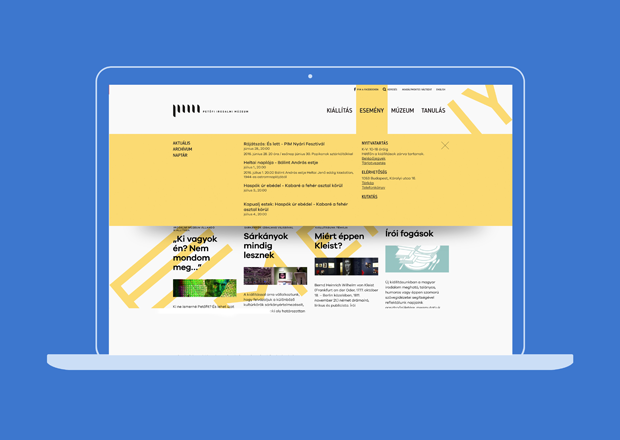 main menu of the site