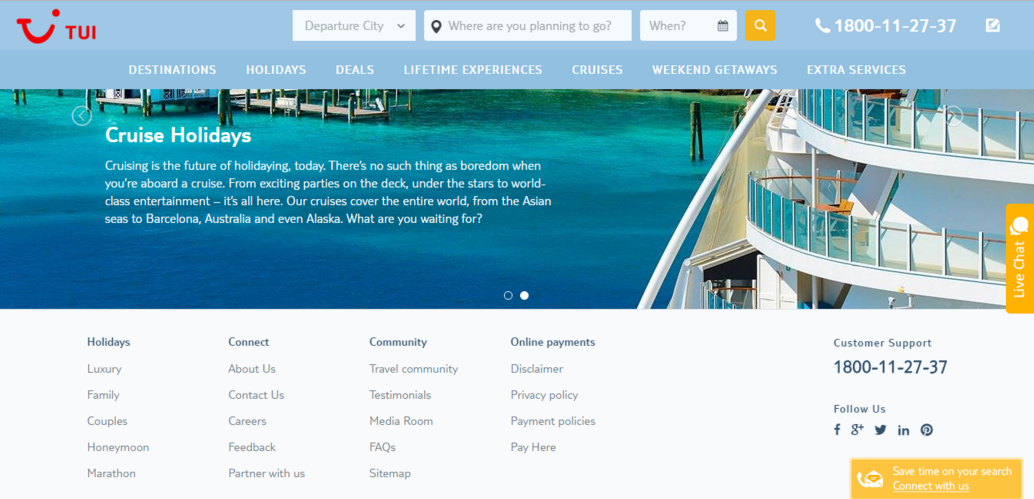 TUI India Website Development - Salesforce Integration