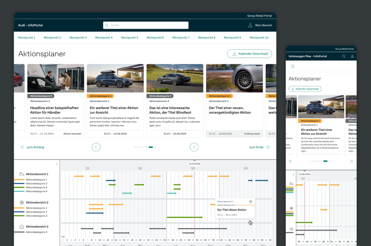 Screenshot of the sales promotions tool in the InfoPortal.